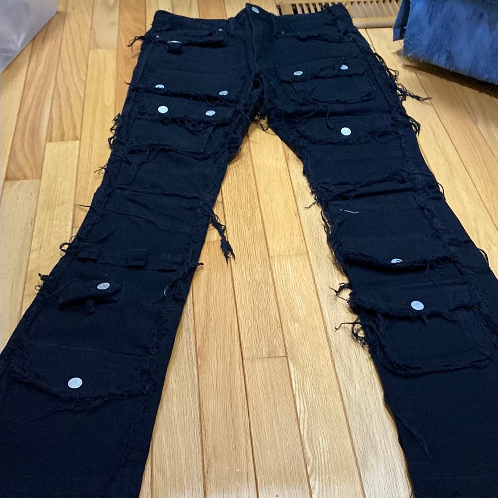 First Row pants Premium Cut & Denim Men's (Black ) w is 30  length is 35 NEW NT